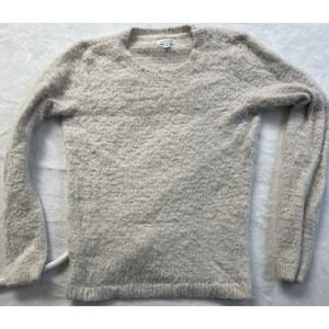 Charming Charlie Womens‎ Fuzzy Knit Sweater Cream Cozy Long Sleeve Pullover Sz M